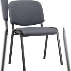 DELUKE Besucherstuhl ZAGREB - Stoff Grau 53x53x83 cm | Besucherstühle Konferenzstuhl Wartezimmerstuhl Bürostühle Bürostuhl Konferenzraum Wartezimmer