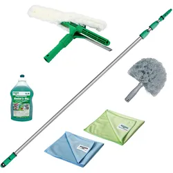 Unger AK130 Wintergartenset Reinigungs Set 6-teilig 4,50 m für Wintergärten, Terrassendächer und Gl, Reinigungsutensil, Silber