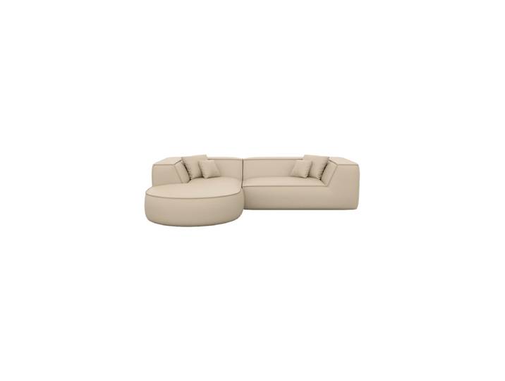 4-Sitzer Design Echtleder Ecksofa „Lorenza“ Echtleder Beige BLOOMINGLOFT Collection