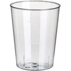 Papstar 80x Einweg-Schnapsglas 4cl  PS mit Eichstrich bei 2cl und 4cl transparent