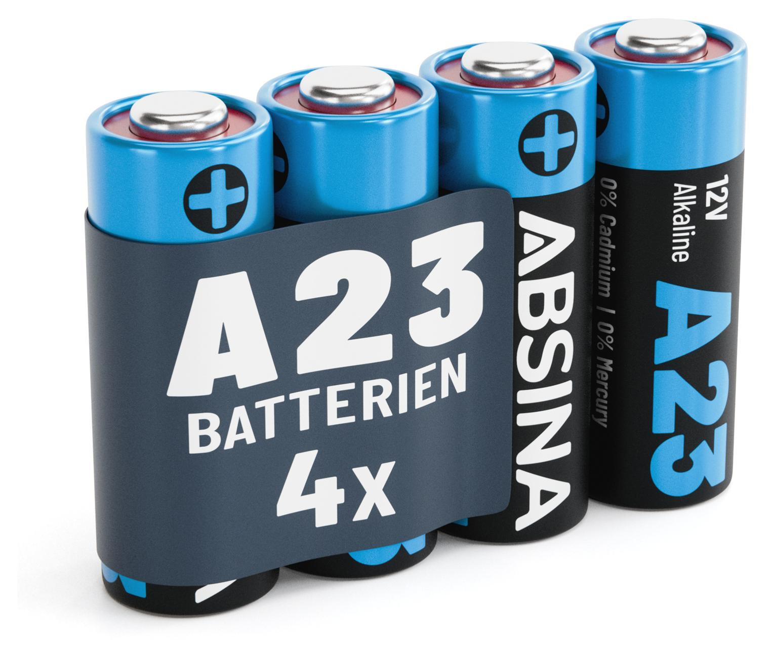 ABSINA 4x A23 12V alkaline batterijen voor garagedeuropeners en meer