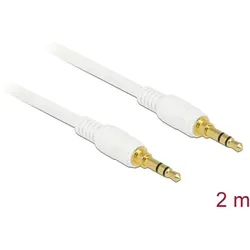 Delock Klinkenkabel 3,5 mm 3 Pin Stecker > Stecker 2 m weiß