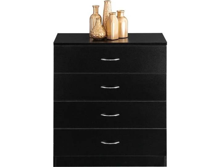 Commode 4 Tiroirs-Commode moderne en Panneau de Particules-66 x 33 x 73cm-Noir