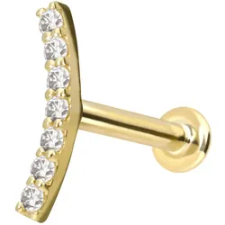 14 Karat Gold Labret mit Innengewinde MOISSANIT-BOGEN