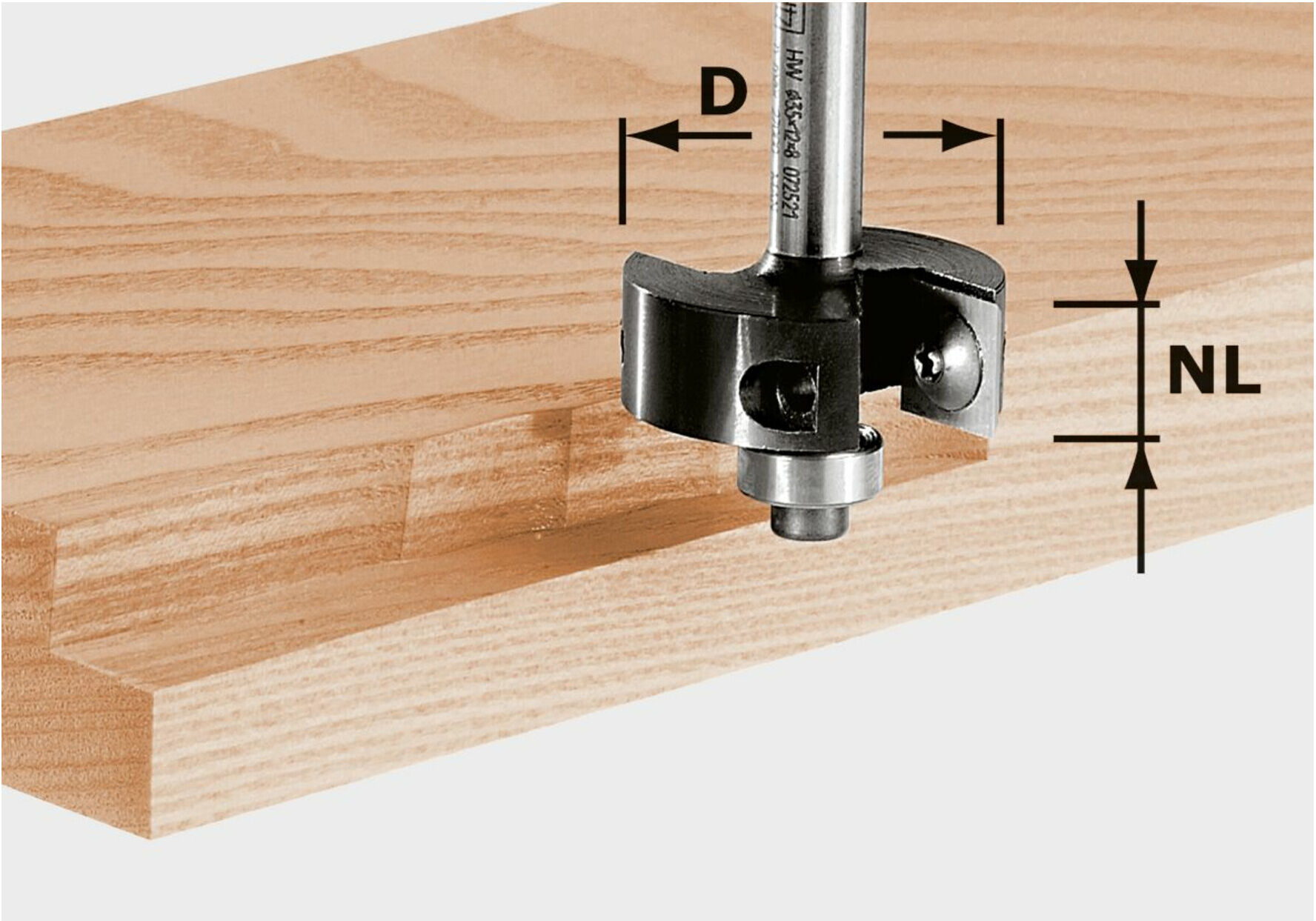 Festool Wendeplatten-Falzfräser HW Schaft 8 mm D38/12 (mit Anlaufkugellager) (491085)