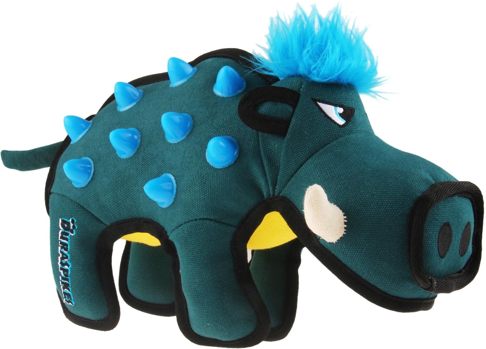Tier-Beschäftigungsspielzeug GIGWI "Duraspikes, Wildschwein, Grün", grün, H:19cm L:30cm, Kunststoff, Polyester, Fummelspielzeuge, Tier-Beschäftigungsspielzeug grün Einheitsgröße