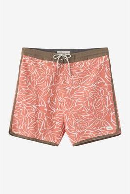 O'Neill s Cruzer Scallop 18"" Board Shorts in Langoustino, Size 32, Elastane/Polyester"
