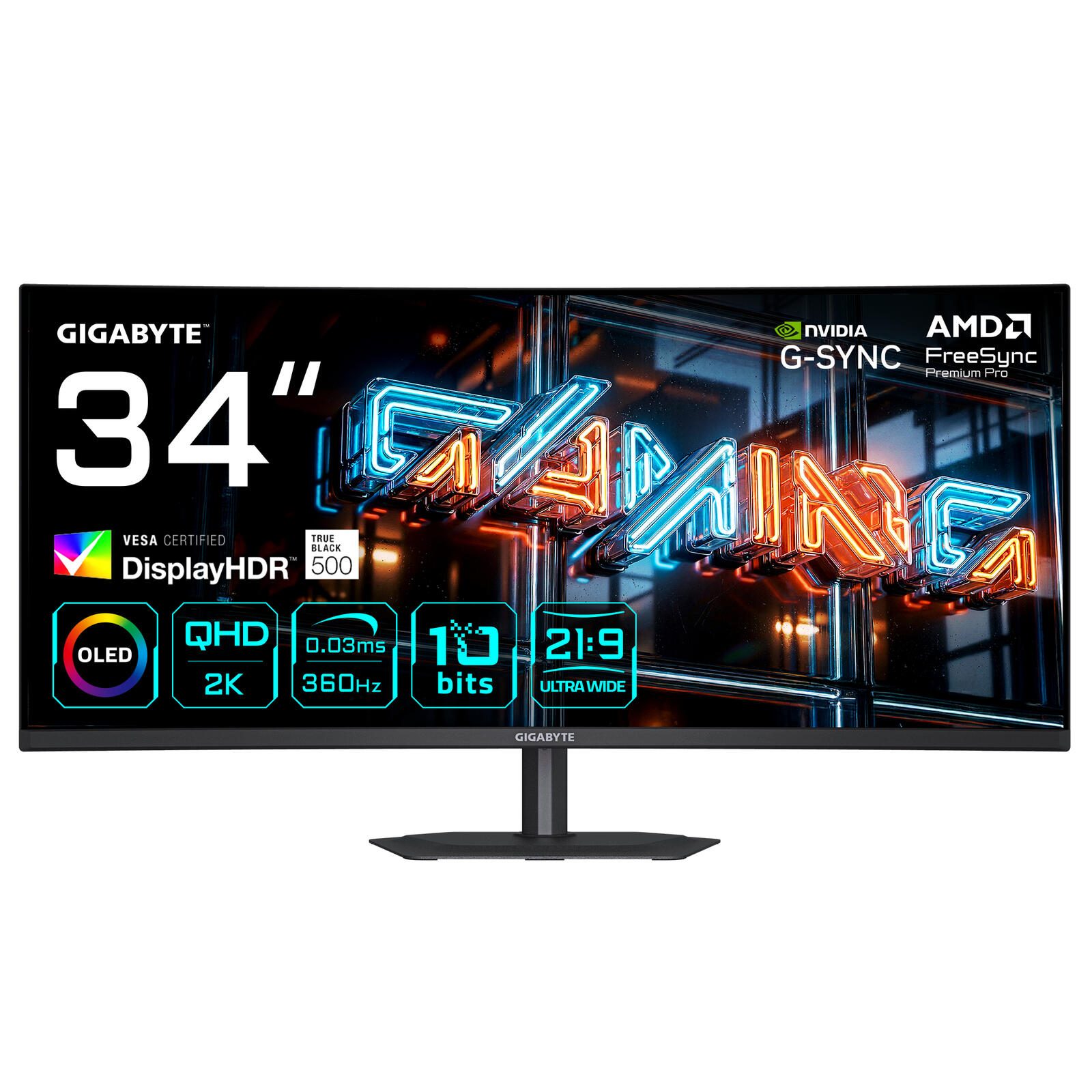 GigaByte MO34WQC36 Curved Gaming Monitor 86,4 cm (34") MO34WQC36 EK