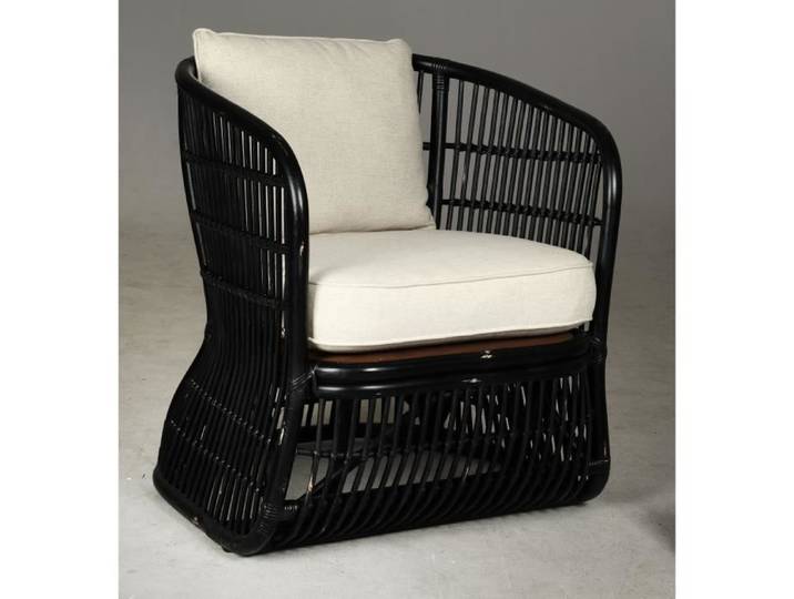 Fauteuil - Noir - Rotin - 1 place - Design contemporain - Relaxation intérieure