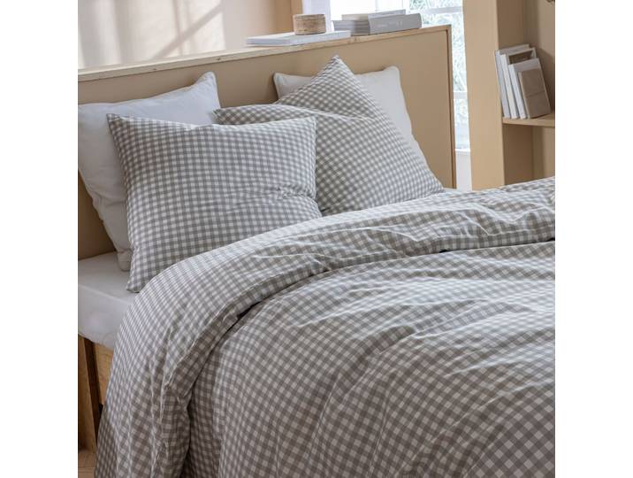 Parure de lit Vichy 200x200 Beige