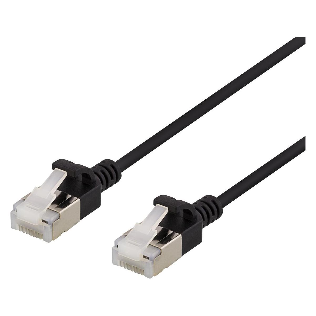 Deltaco U/FTP Cat6a patch cable slim 3.8mm in diameter 5m black (U/FTP, CAT6a, 5 m) (UFTP-1067)