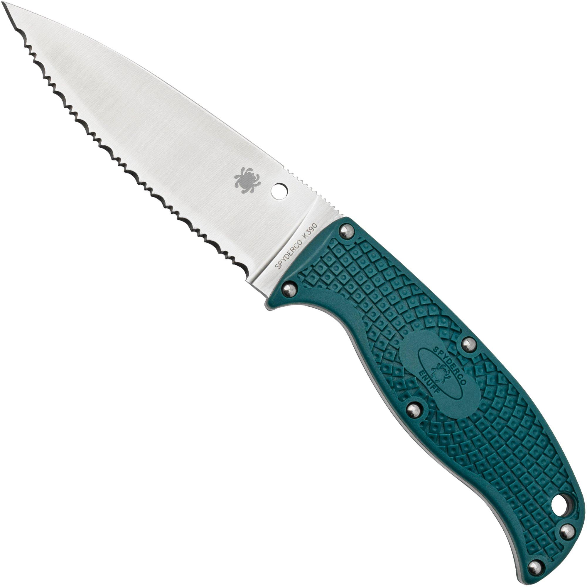 Spyderco Enuff 2 FB31SBL2K390 K390, Blue FRN, coltello fisso dentellato