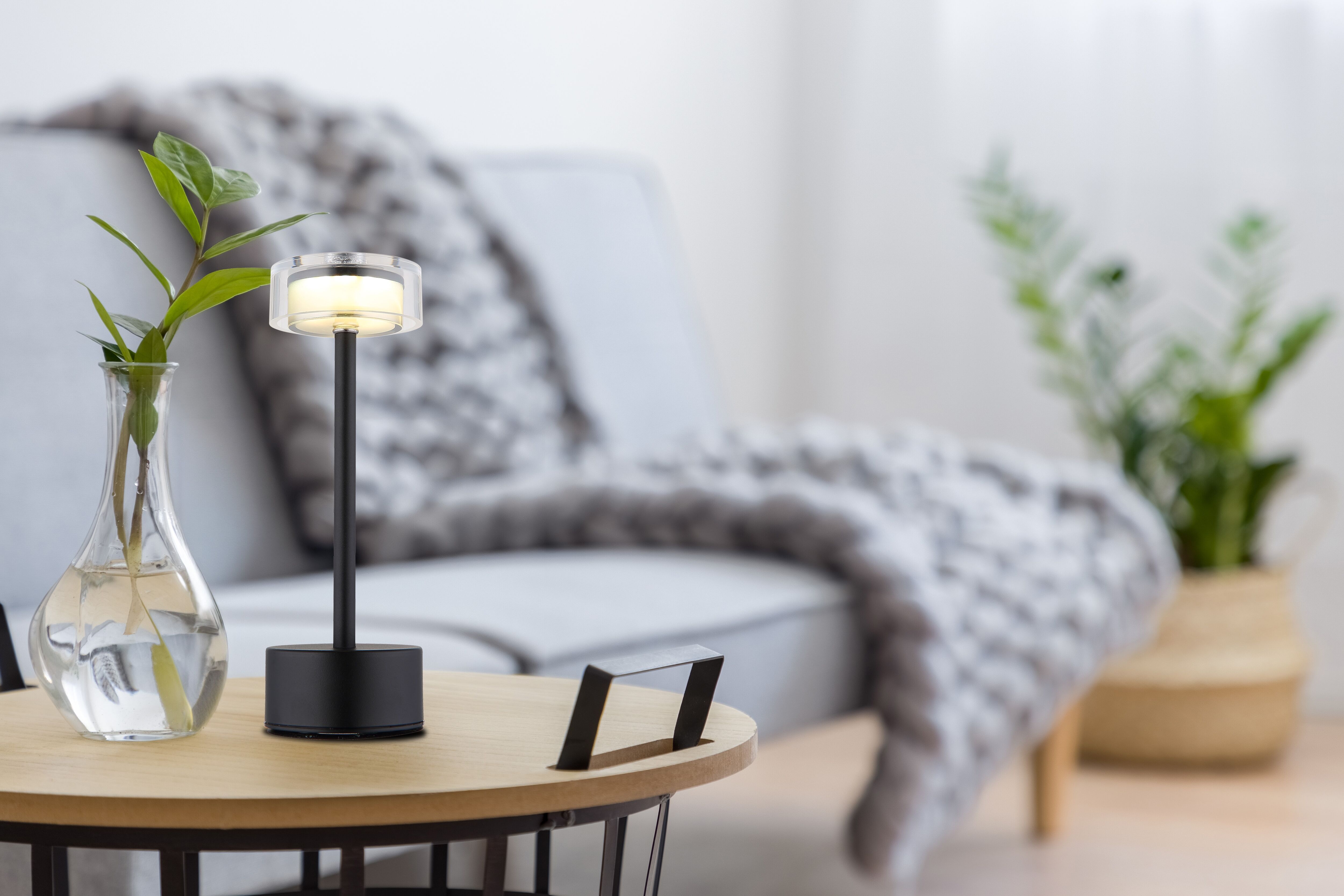 GLOBO LIGHTING LED Tischleuchte "SHIRA", schwarz (schwarz matt), 1, 1 Stk., Leuchten, Akkutischleuchte, Touchdimmer, Lichttemperaturwechsel, LED Tischleuchte schwarz matt 1, 1 Stk.