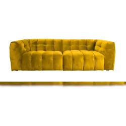KAWOLA Sofa ROSARIO 4-Sitzer Stoff gelb
