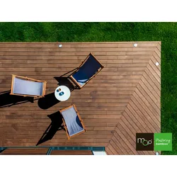MOSO® Bambus Terrassendielen, 20x155 mm, Bamboo X-treme®, bombiert, geölt mit Woca, einseitig nutzbar