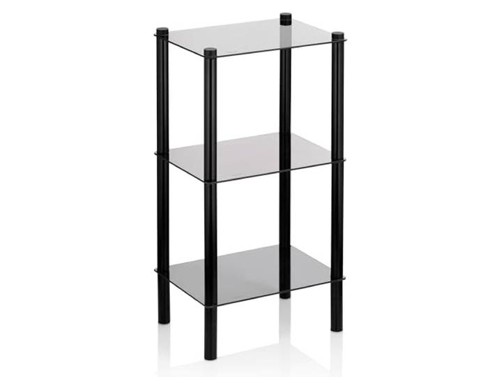 kela Etagère de Salle de Bains 30 x 40 x 76\,5 cm Lars\, étagère de Salle de Bains en métal\, 3 étages\, Verre de sécurité\, Noir Mat