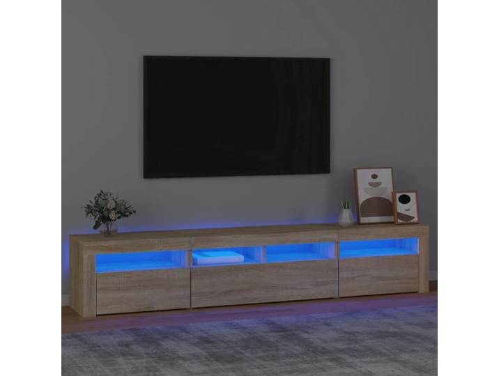 Meuble TV avec Lumières LED Centre de Divertissement Rangement Meuble Média Meuble de Salon Salle de Séjour Maison 3152732