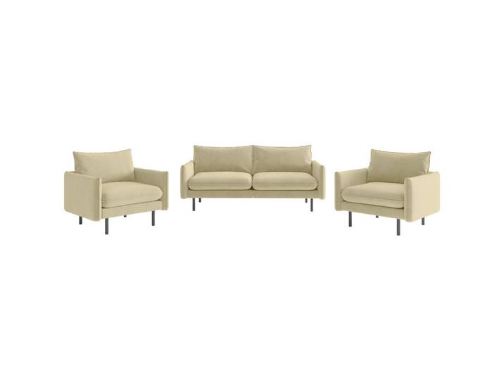 Livetastic Sitzgarnitur, Beige, Metall, 215x85x92 cm, Made in EU, Wohnzimmer, Sofas & Couches, Sitzgarnituren