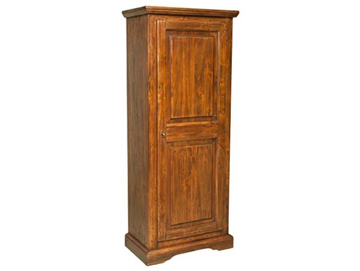 Biscottini Kleiderschrank massivholz Schränkchen 1 Tür 72x40x173 cm Kleiderschrank landhausstil Landhausstil möbel Vintage Schrank