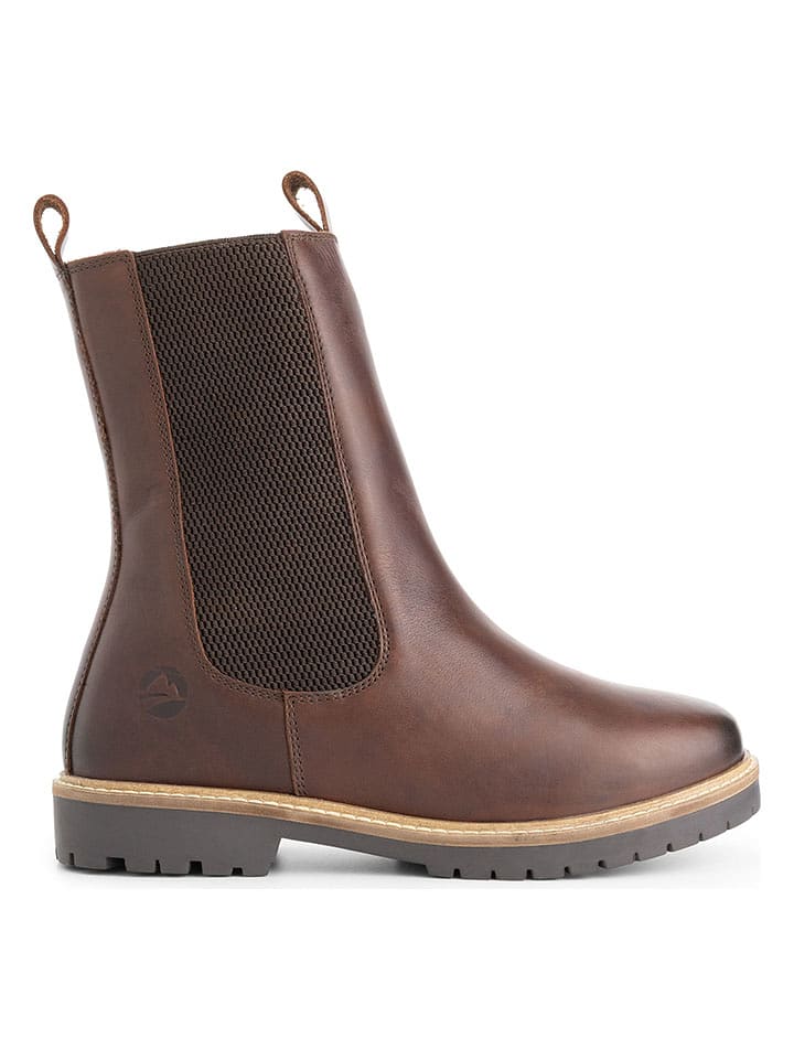 TRAVELIN' Leder-Chelsea-Boots "Ferring" in Braun - 43