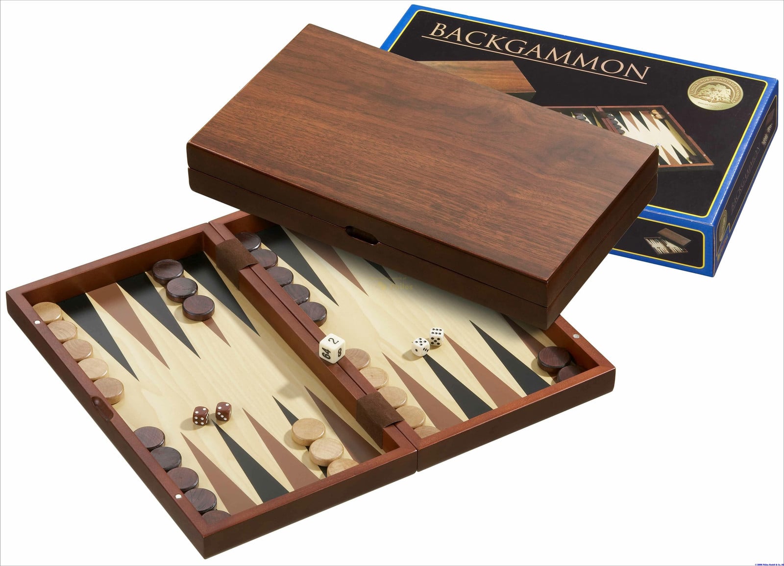 Philos Backgammon Andros magnetisch inklapbaar spelbord voor kinderen vanaf 6 jaar