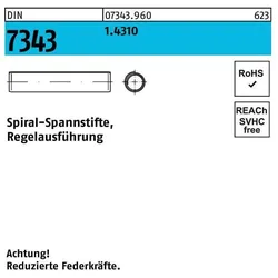 Nieten, Spiralspannstift DIN 7343/ISO 8750 4 x 35 1.4310 Regelausf. DIN 7343