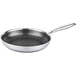 Cheffinger Pfanne 32cm Wabenstruktur, Pfanne + Kochtopf, Silber