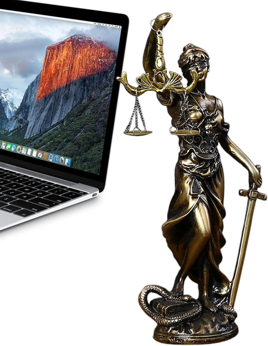Vrouwe Justitia Beeld - XL Godin Sculptuur - Traditionele Bureau Decoratie - Symbool van Gerechtigheid