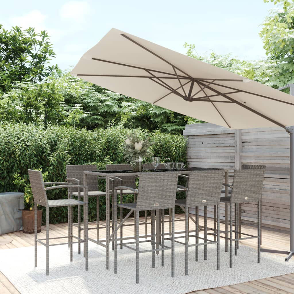 Rebrilliant Patio Dining Set Table, Grey 110 cm H x 180 cm W x 70 cm D