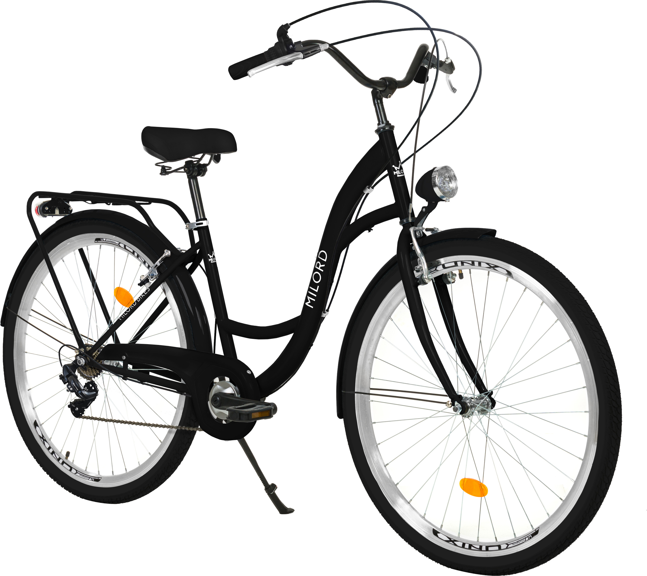 Milord Komfort Fahrrad Damenfahrrad, 28 Zoll, Schwarz, 7 Gang Shimano