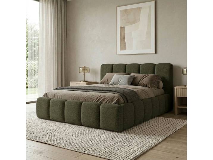MOEBLINE Boxspringbett Doppelbett Polsterbett VOLKE 140x200 verita 39 mit Bettkästen Kopfteil