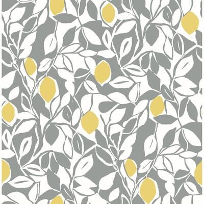 A-Street Prints Loretto Grey Citrus Wallpaper