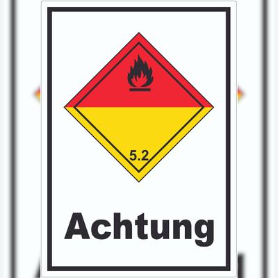 HB-Druck Aufkleber Organische Peroxide Achtung explosiv A4 (210x297mm)