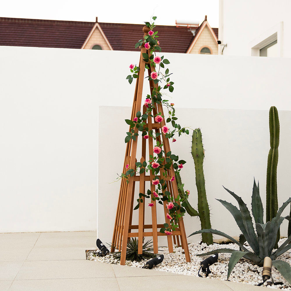 Blue Elephant Solid Fir Garden Obelisk Trellis for Climbing Plants, 173cm H Brown 172.7cm x 50.8cm x 50.8cm