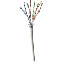 Nedis Netzwerk-Kabel Rollen CAT7 Solid S/FTP Reines Kupfer 305.0 m Innenbereich Rund (S/FTP, CAT7, 305 m), Netzwerkkabel