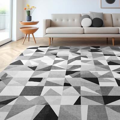 Well Woven Apollo Modern Tile Mid-Century Modern Flat-Weave Area Rug