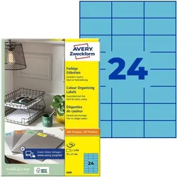 Avery Zweckform 2400er-Pack Farbige Etiketten blau