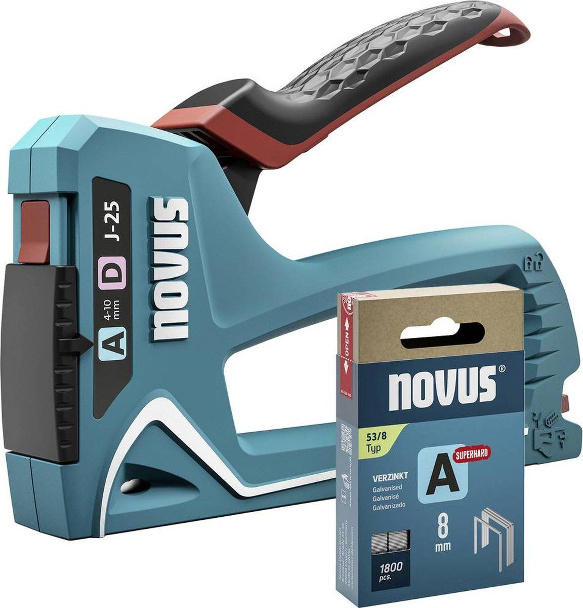 Novus Tools J-25 030-0459 Nietpistool voor Type 53, Type 53F, Type 37 en Type 11 met nietlengte 4 - 10 mm