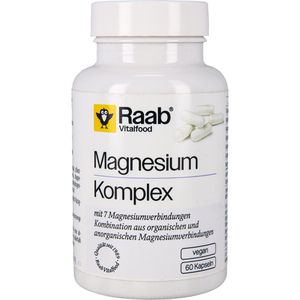 Raab-Vitalfood Magnesium Komplex, 60 Kapseln, mit 7 Magnesiumverbindungen, 250 mg