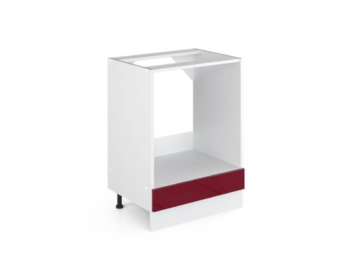 Vicco Herdumbauschrank R-Line , Rot Hochglanz/Weiß 60 cm Backofennische · Ohne Arbeitsplatte · Höhenverst. Füße · Frei kombinierbar · Einfache Integration