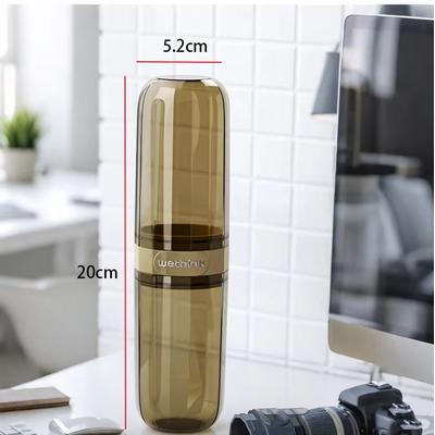 Inspired Finds Portable Toothbrush And Toothpaste Travel Case Dustproof Hygienic Storage Holder transparent Yellow
