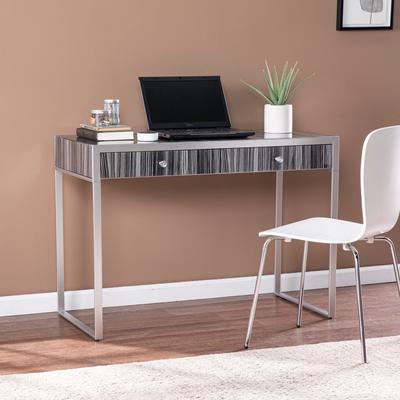 SEI Furniture Hartzell Glam Silver Glass Desk
