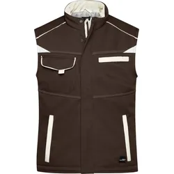 James & Nicholson Unisex Workwear Winter Softshell Gilet Color Weste JN854 brown/stone S