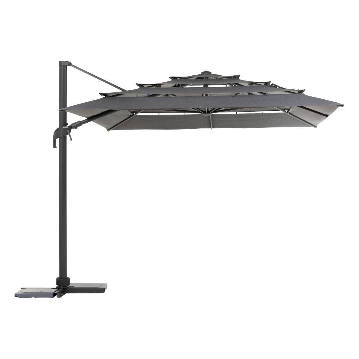 Rechteckiger, freistehender multi-tuch-sonnenschirm "melhia" anthrazit 4x3m - Hespéride