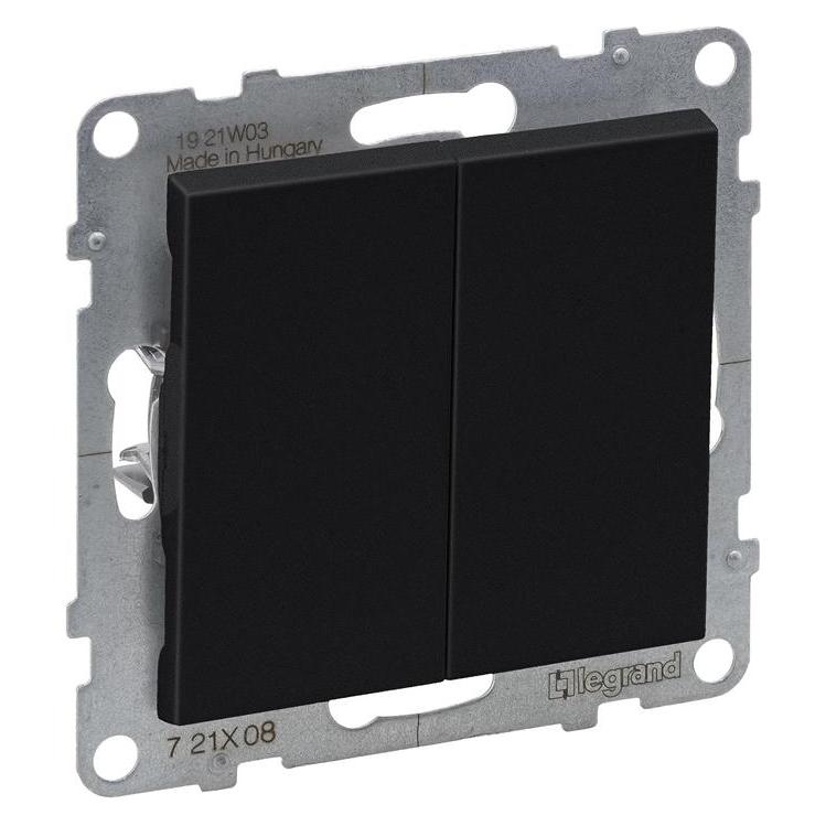 Legrand 2g Two-Way Switch Auto Terminals Black (721408)