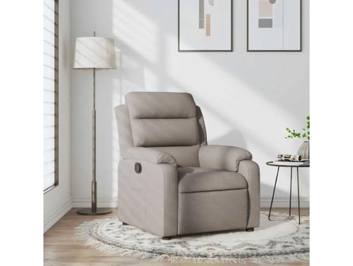 HEFZGDB Relaxsessel Taupe Stoff mit manueller Liegefunktion und atmungsaktivem Bezug für optimalen Komfort