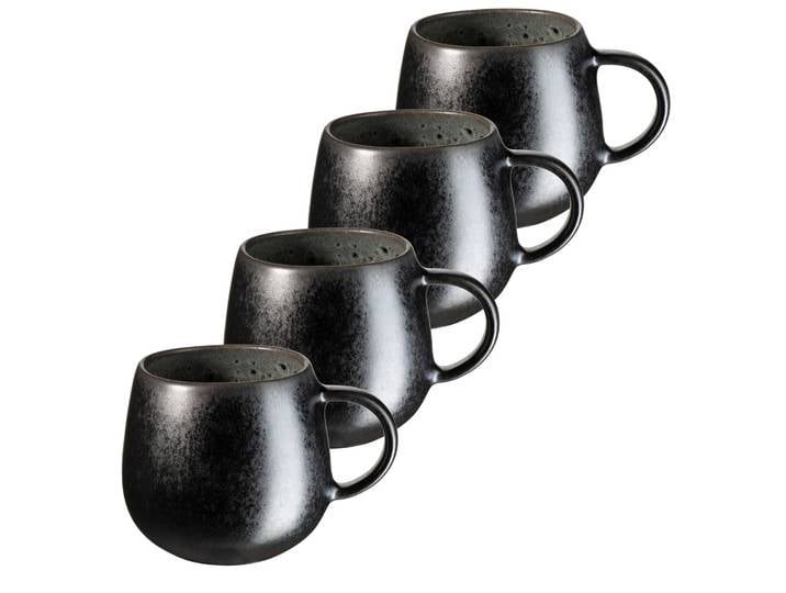 Mäser Kaffeebecher 4er-Set CARELLIA, grau, Steinzeug