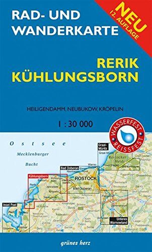 Rad- und Wanderkarte Rerik, Kühlungsborn: Mit Heiligendamm, Neubukow, Kröpelin. Maßstab 1:30.000. Wasser- und reißfest. - Preis vom 13.10.2026 19:28:25 h