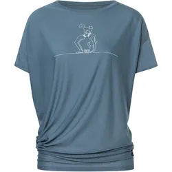 Super Natural, Damen, Sportshirt, Women's Cat Yoga Loose Tee (S), Blau