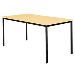 Stahl-Schreibtisch für Unterbaucontainer (310320/310330) 160x80cm Schwarz-Ahorn 310162